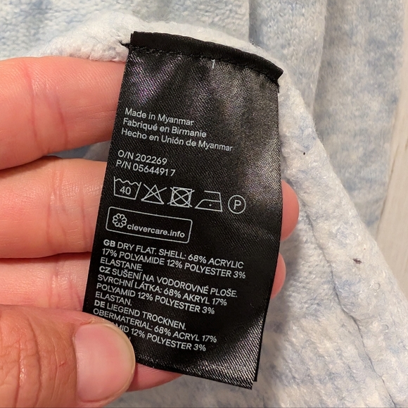 H&M women's blue burnout open front cardigan sweater size medium NEW! - Picture 8 of 9